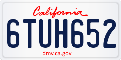 CA license plate 6TUH652