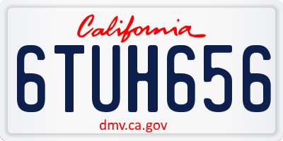 CA license plate 6TUH656