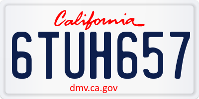 CA license plate 6TUH657