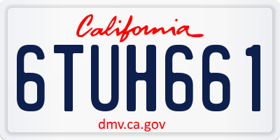 CA license plate 6TUH661