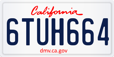 CA license plate 6TUH664