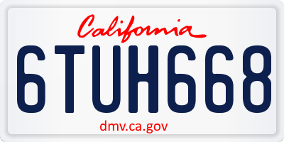 CA license plate 6TUH668
