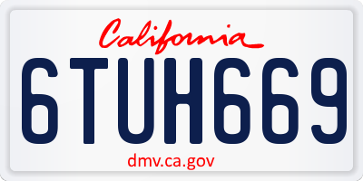CA license plate 6TUH669