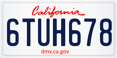 CA license plate 6TUH678