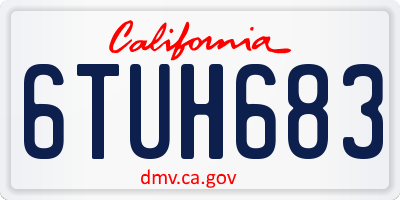 CA license plate 6TUH683