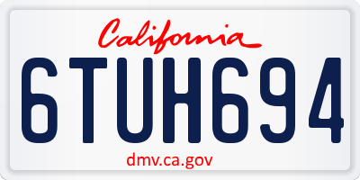 CA license plate 6TUH694
