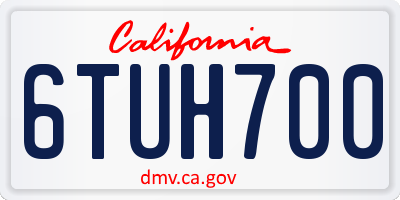 CA license plate 6TUH700