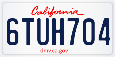 CA license plate 6TUH704