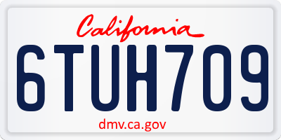 CA license plate 6TUH709