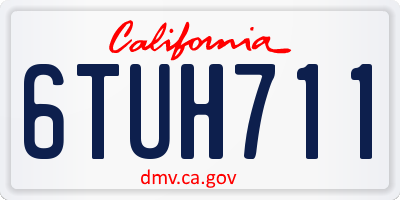 CA license plate 6TUH711