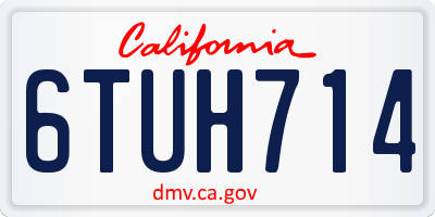 CA license plate 6TUH714