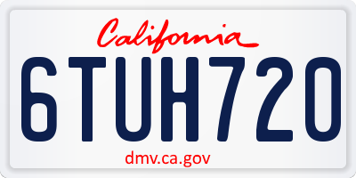 CA license plate 6TUH720
