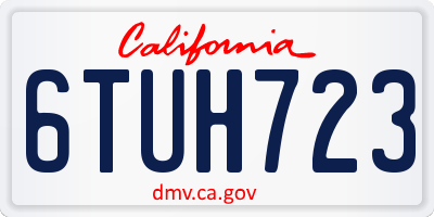 CA license plate 6TUH723