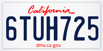 CA license plate 6TUH725