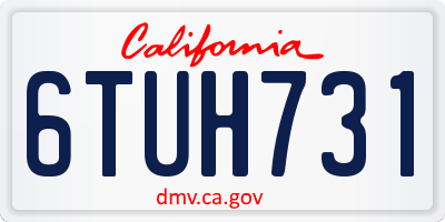 CA license plate 6TUH731