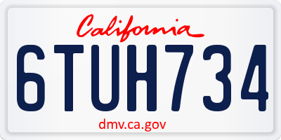CA license plate 6TUH734