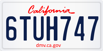 CA license plate 6TUH747