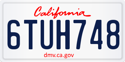 CA license plate 6TUH748