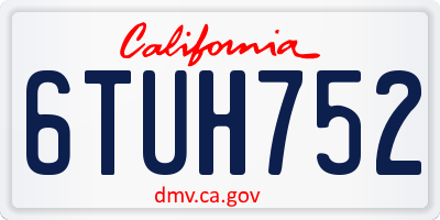 CA license plate 6TUH752