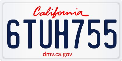 CA license plate 6TUH755