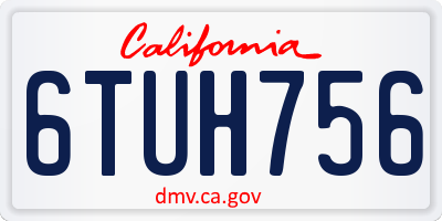CA license plate 6TUH756