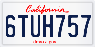 CA license plate 6TUH757