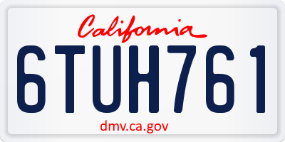 CA license plate 6TUH761