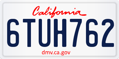 CA license plate 6TUH762