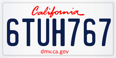CA license plate 6TUH767