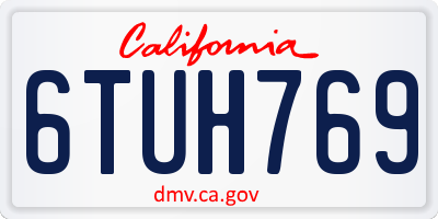 CA license plate 6TUH769