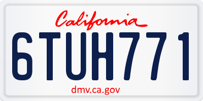 CA license plate 6TUH771