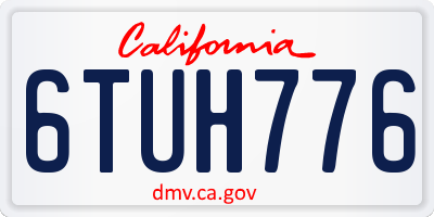 CA license plate 6TUH776
