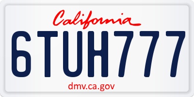 CA license plate 6TUH777