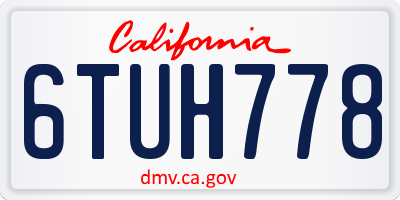 CA license plate 6TUH778