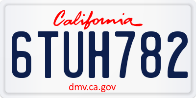 CA license plate 6TUH782