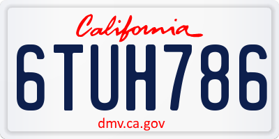 CA license plate 6TUH786