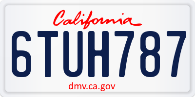 CA license plate 6TUH787