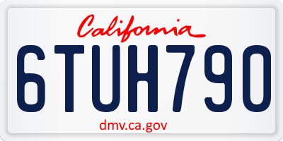 CA license plate 6TUH790