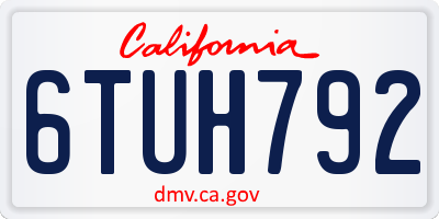 CA license plate 6TUH792