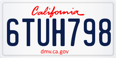 CA license plate 6TUH798