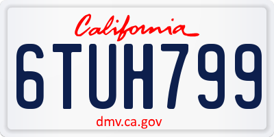 CA license plate 6TUH799