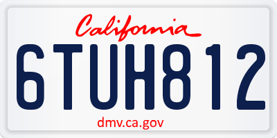 CA license plate 6TUH812
