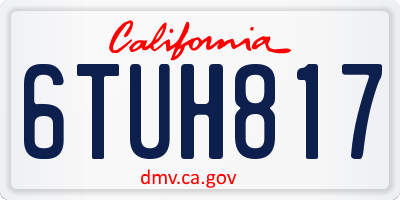CA license plate 6TUH817