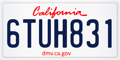CA license plate 6TUH831
