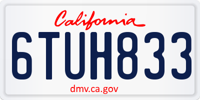 CA license plate 6TUH833