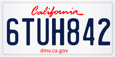 CA license plate 6TUH842