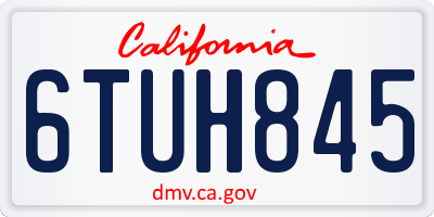 CA license plate 6TUH845