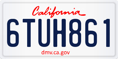 CA license plate 6TUH861