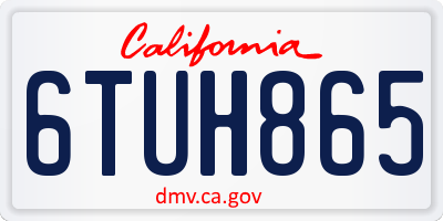 CA license plate 6TUH865