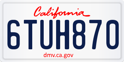 CA license plate 6TUH870